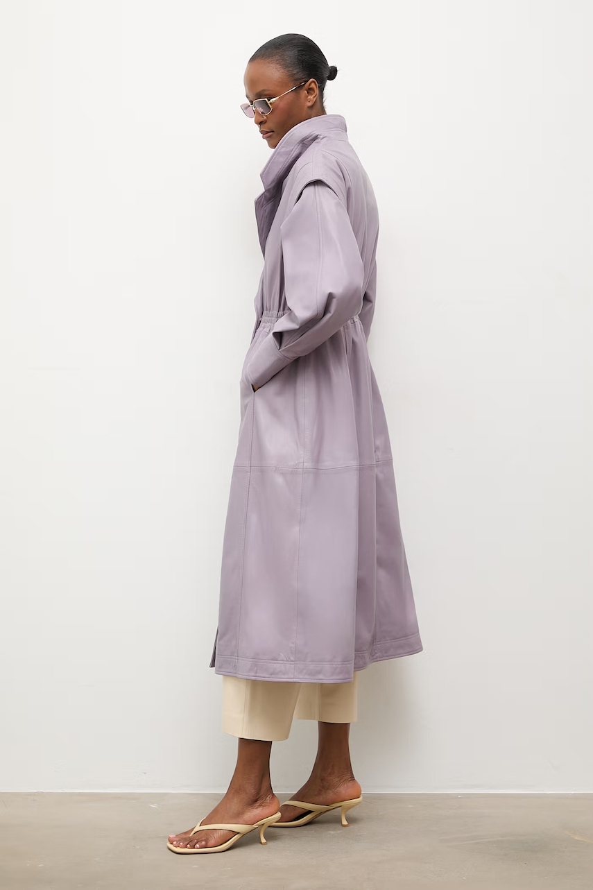 Answear.LAB palton pentru femei, din piele NINA Unscripted Collection