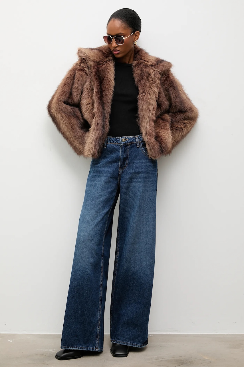 Answear.LAB geaca culoarea maro, de tranzitie