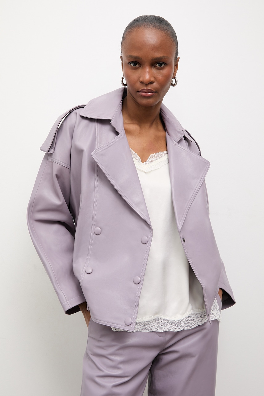 Dámská kožená bunda Answear.LAB CHARLOTTE z kolekce Unscripted fialová
