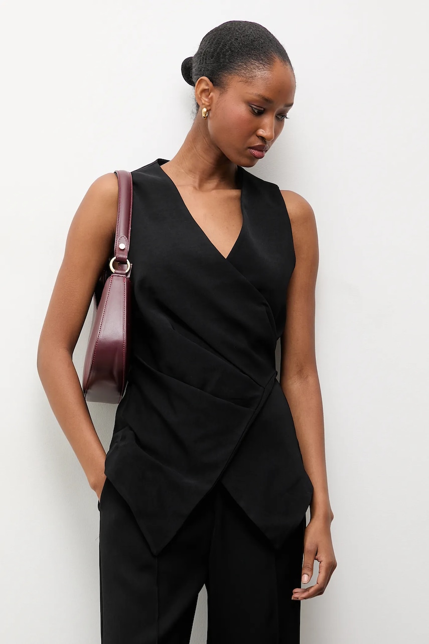 Answear.LAB vesta culoarea negru, oversize