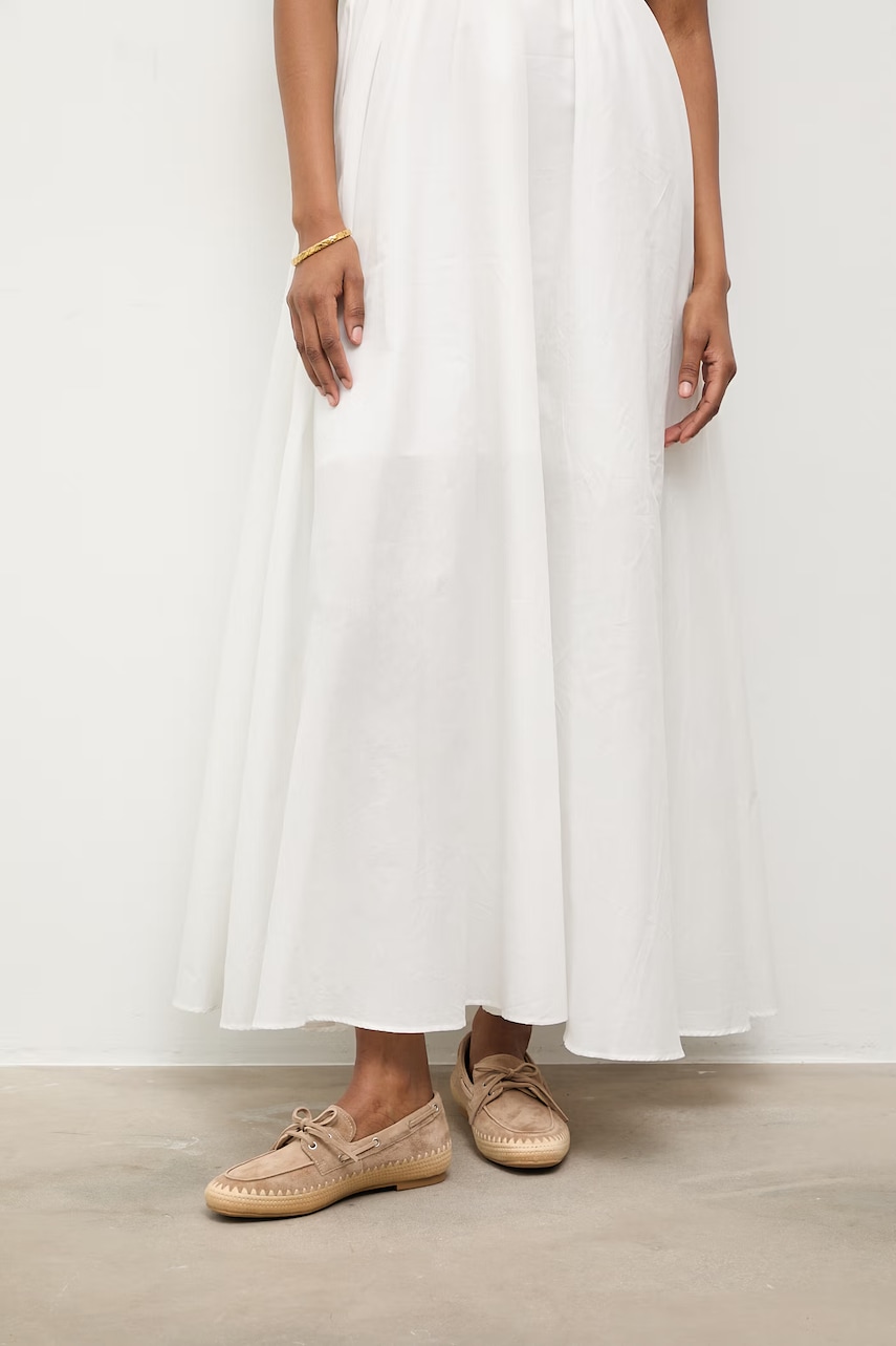 Answear.LAB mokasyny zamszowe damskie kolor beżowy na płaskim obcasie