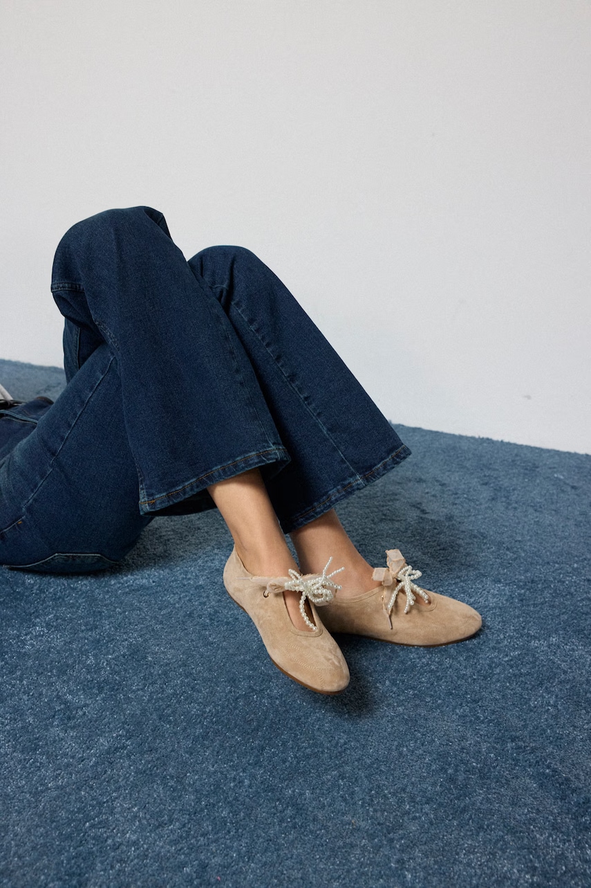 Answear.LAB balerini din piele întoarsă POISE GRACE