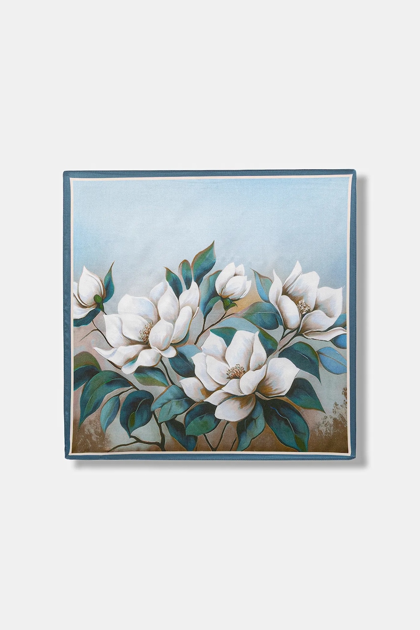 Answear.LAB chusta jedwabna damska kolor niebieski wzorzysta