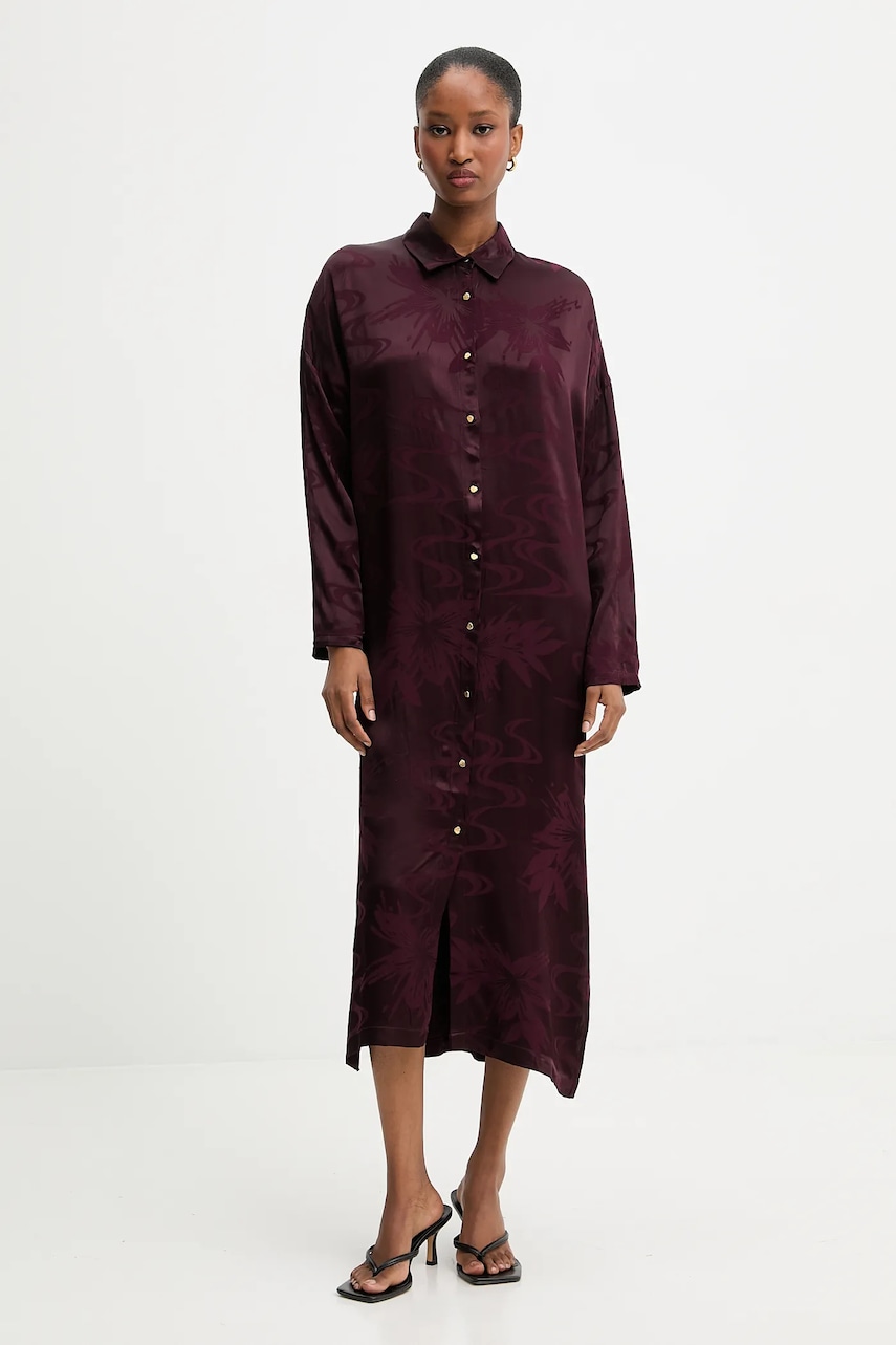 Answear.LAB rochie culoarea bordo, midi, drept