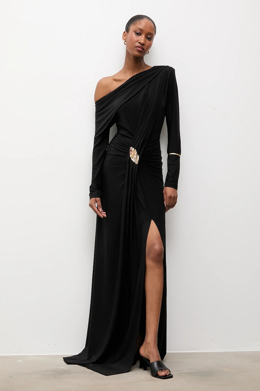 Answear.LAB rochie culoarea negru, maxi, mulata