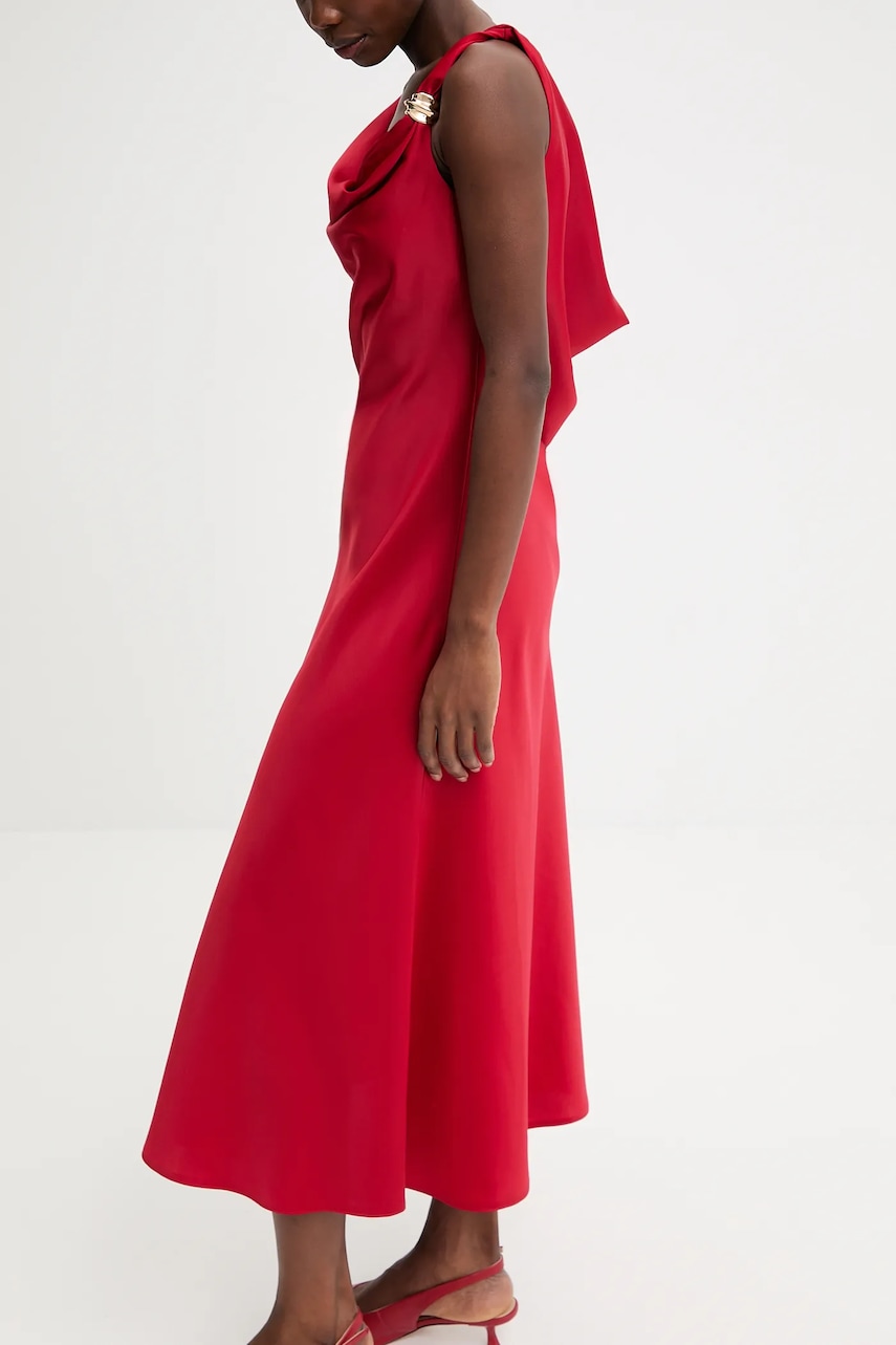 Answear.LAB rochie culoarea rosu, midi, evazati