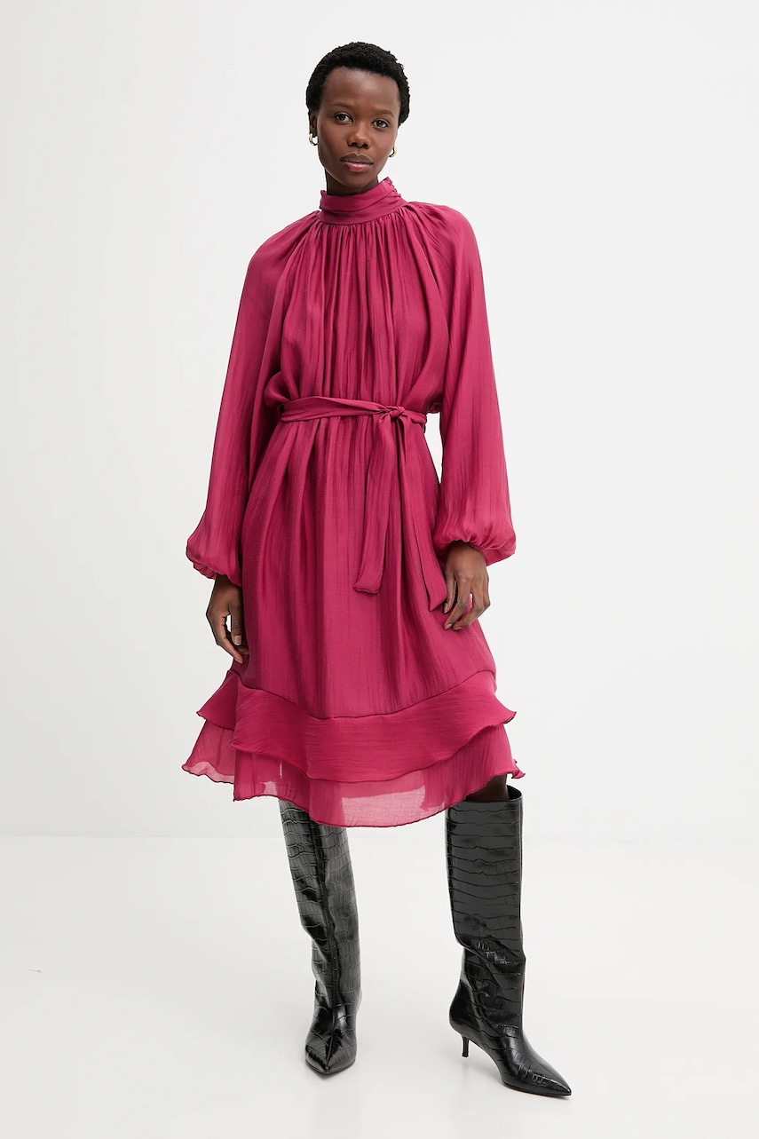 Answear.LAB rochie culoarea bordo, mini, evazati