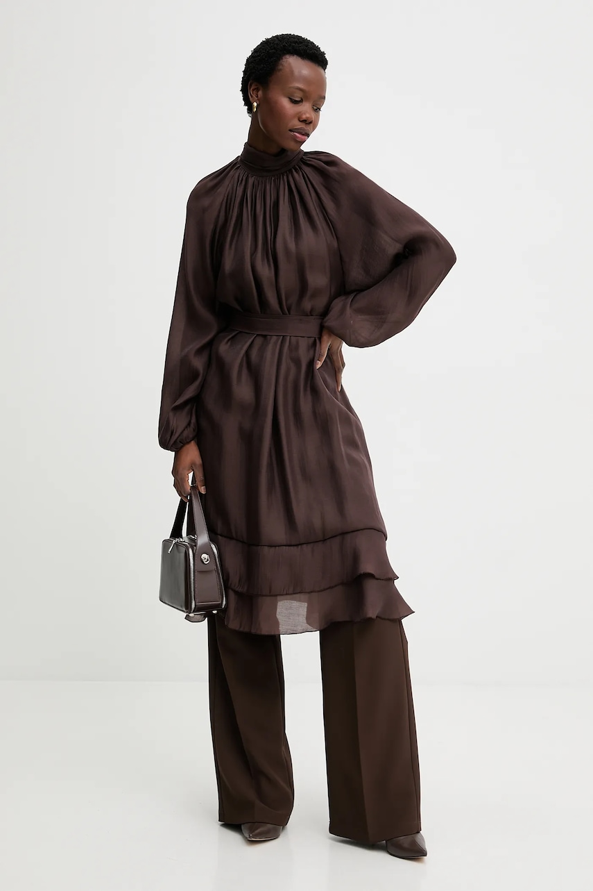 Answear.LAB rochie culoarea maro, mini, evazati