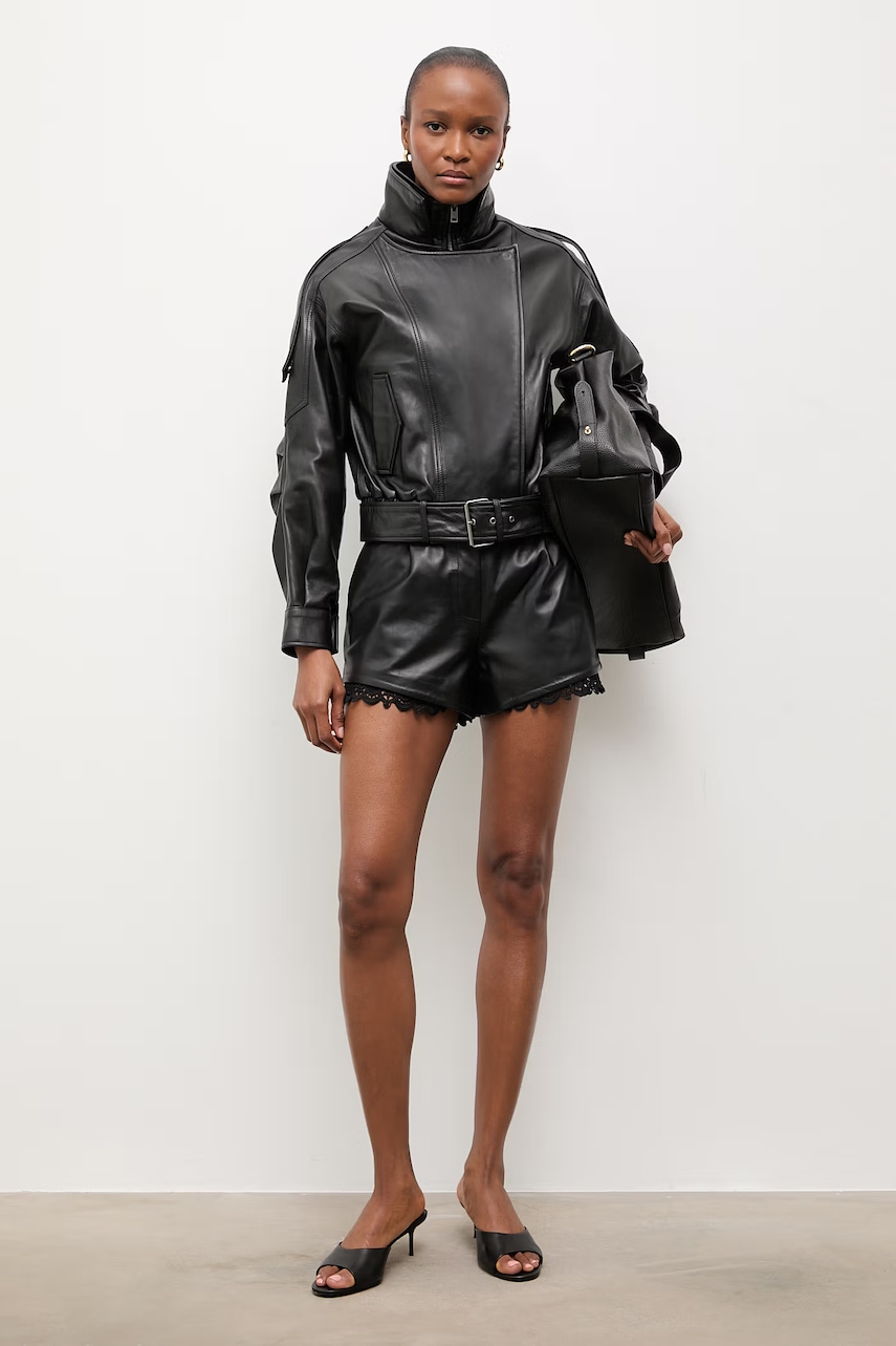 Answear.LAB pantaloni scurți pentru femei, din piele EIRA Unscripted Collection