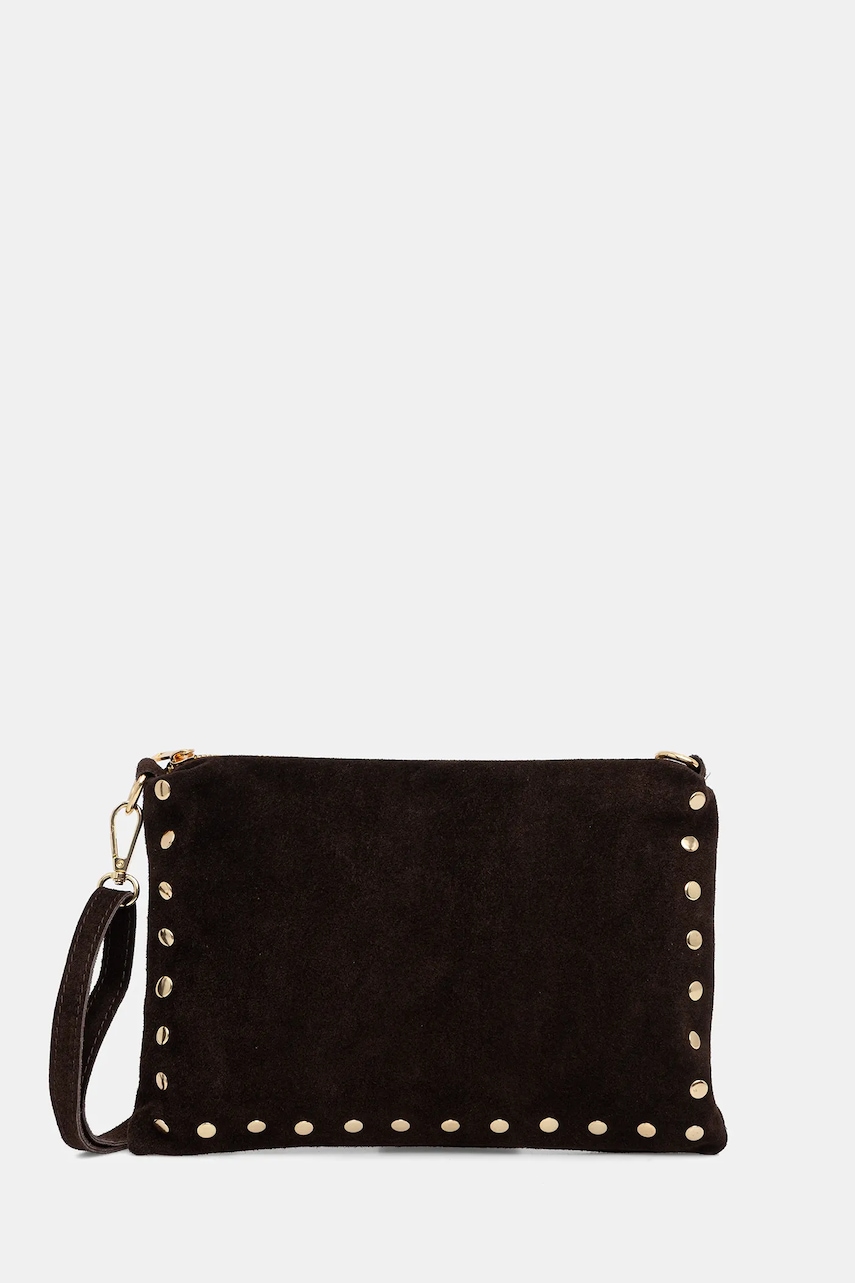 Answear.LAB geanta de mana din piele intoarsa culoarea maro