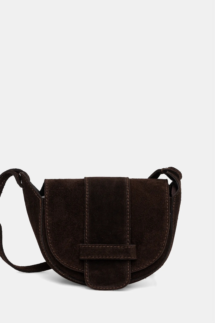 Answear.LAB geanta de mana din piele intoarsa culoarea maro