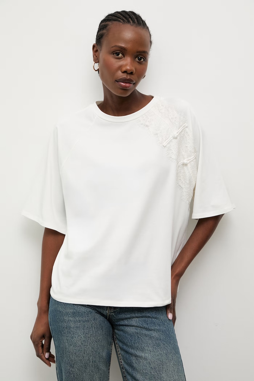 Answear.LAB T-shirt γυναικείο βαμβακερό με ελαστάνη