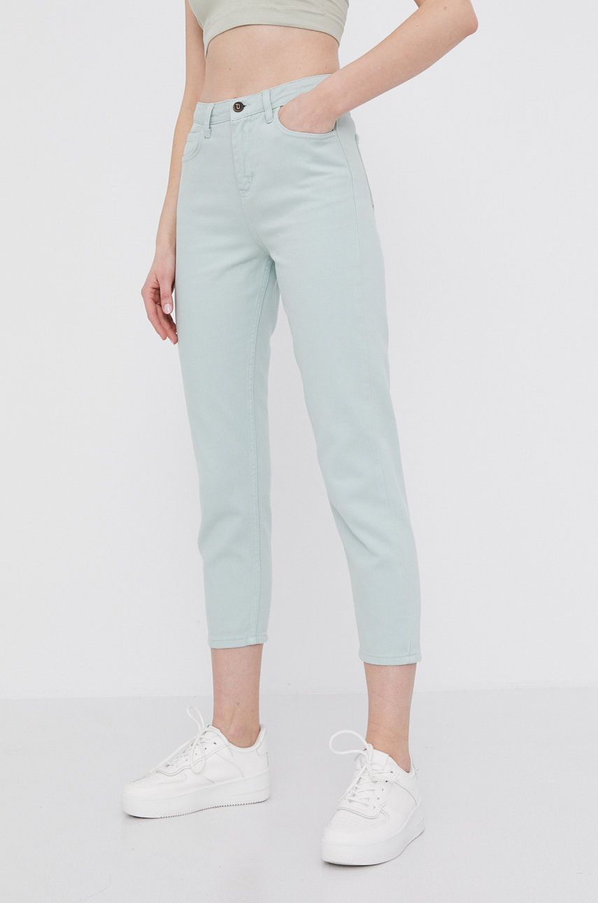 Answear Lab Jeans femei, culoarea verde, medium waist