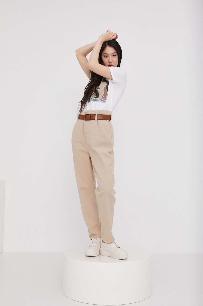 Answear Lab Jeans femei, culoarea bej, high waist 2022 ❤️ Pret Super answear imagine noua 2022