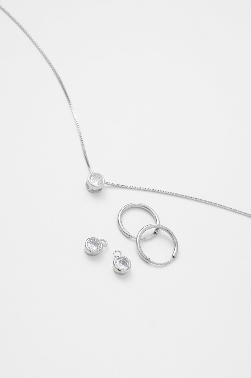 

Серебряный комплект - колье и серьги Answear Lab