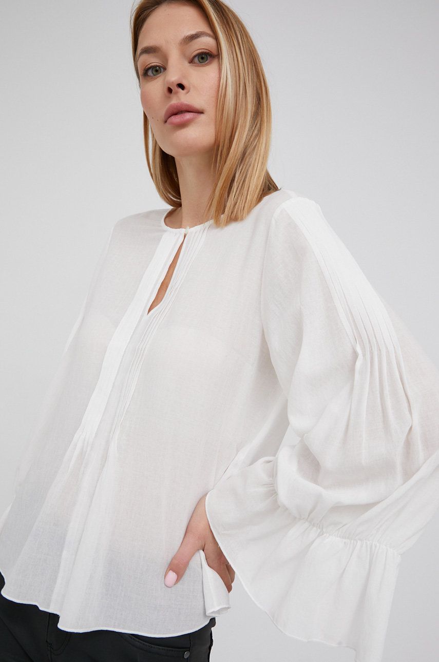 Answear Lab Bluză femei, culoarea alb, material neted ANSWEAR ANSWEAR