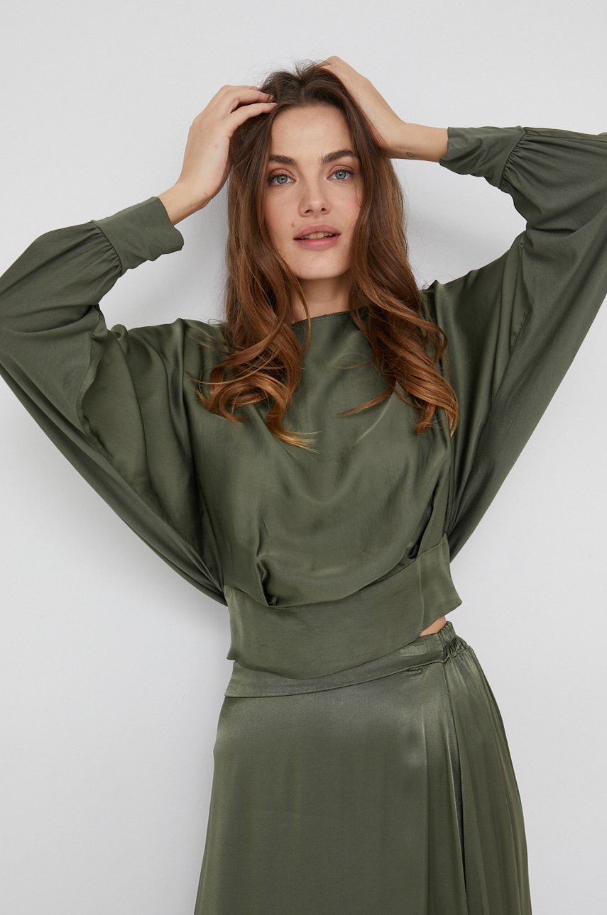 

Блуза Answear Lab дамска в зелено с изчистен дизайн, Зелен