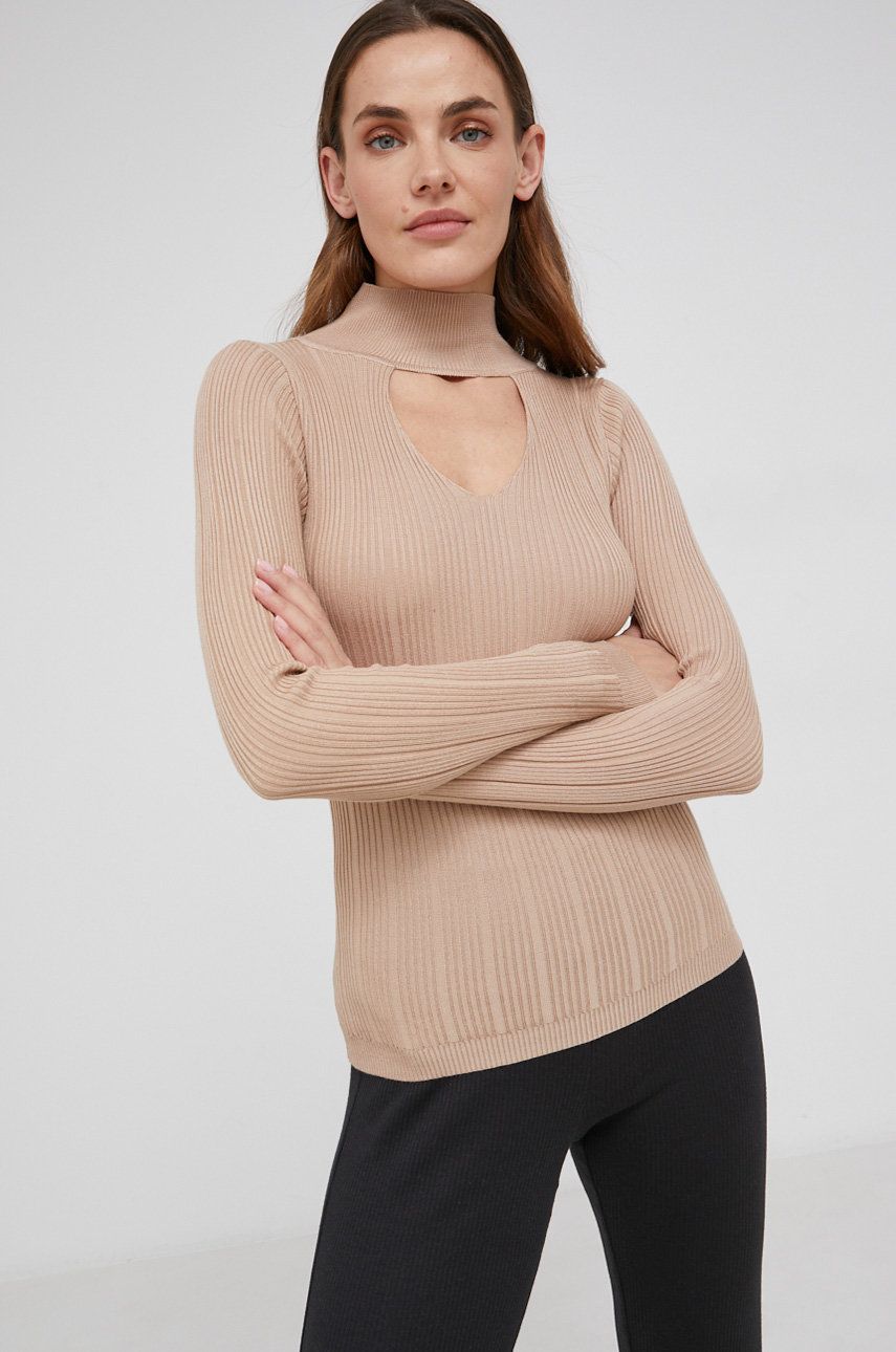 Answear Lab Bluză femei, culoarea maro, material neted Answear Lab imagine megaplaza.ro