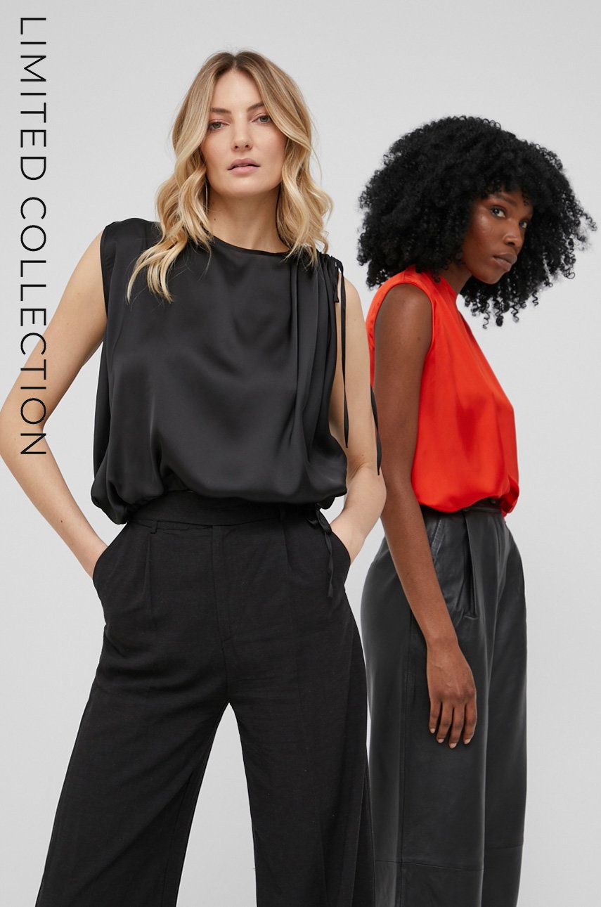 Bluza Answear Lab X Colecție limitată No Shame No Fear femei, culoarea negru, neted Answear Lab