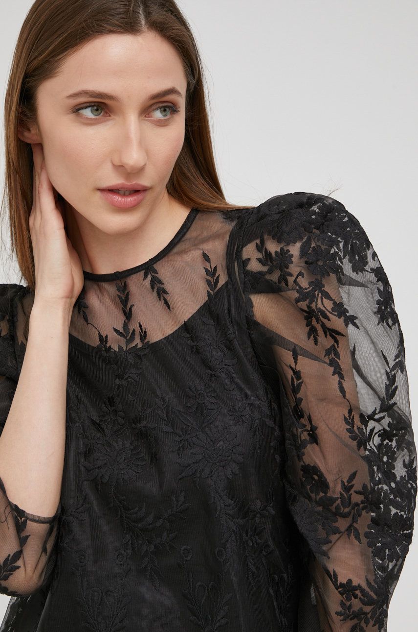 Answear Lab bluza femei, culoarea negru, cu imprimeu Answear Lab