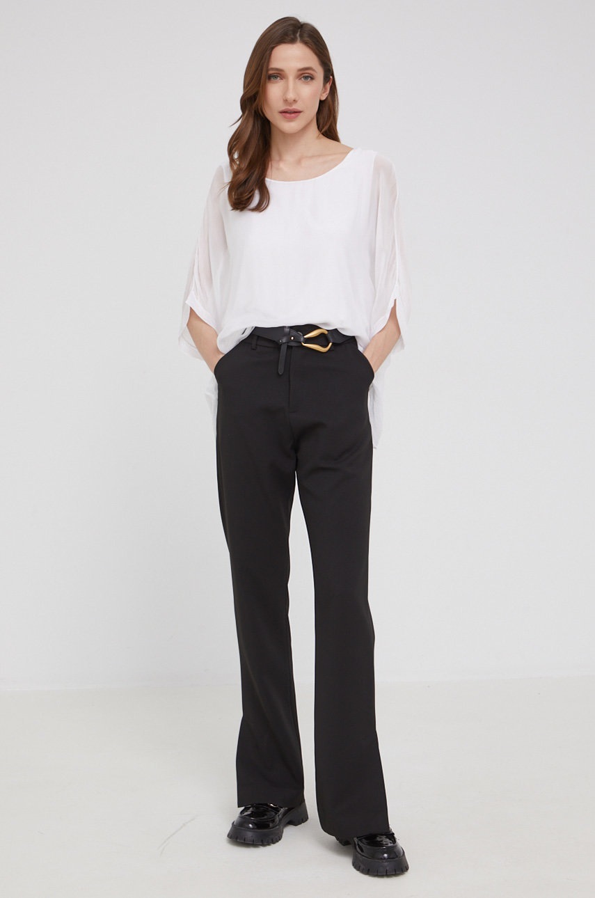 

Шёлковая блузка Answear Lab Silk женская цвет белый однотонная