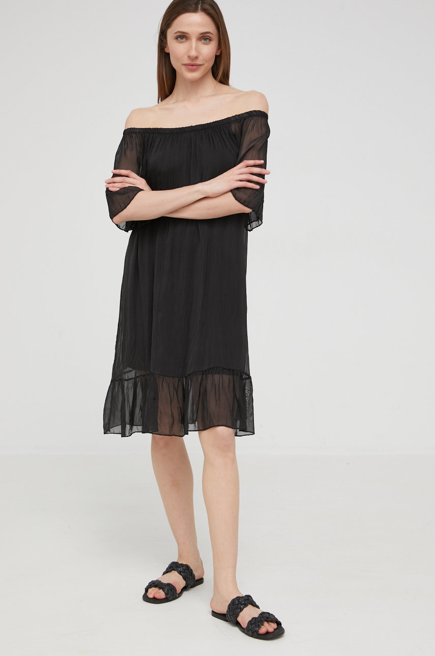 

Шовкова сукня Answear Lab Silk жіноча колір чорний