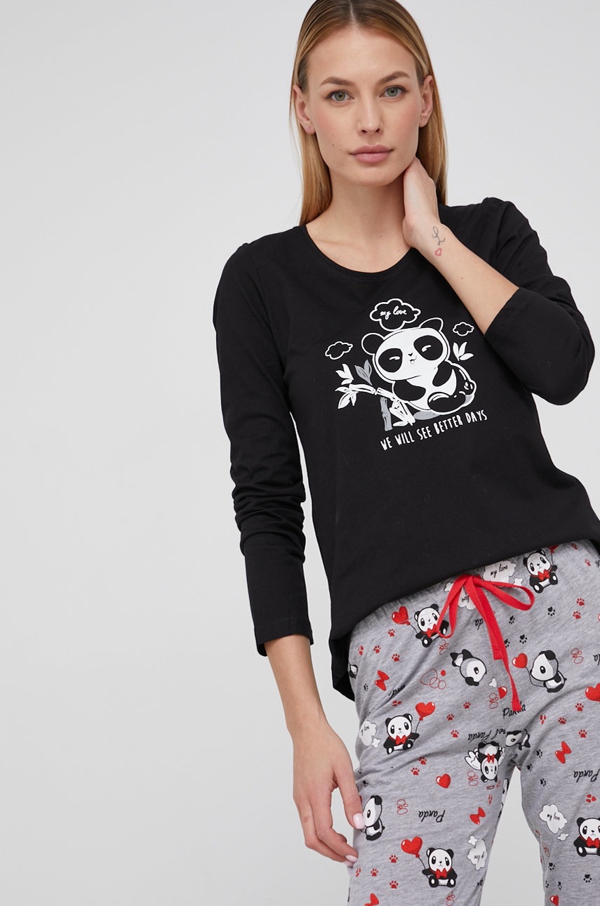 

Пижама Answear Lab цвет чёрный хлопковая