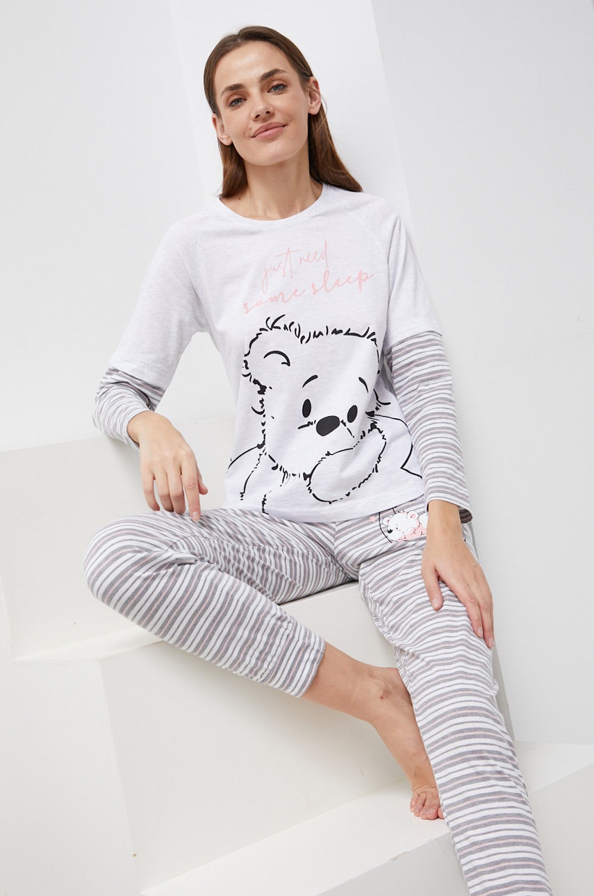 

Пижама Answear Lab дамска в сиво, Сив