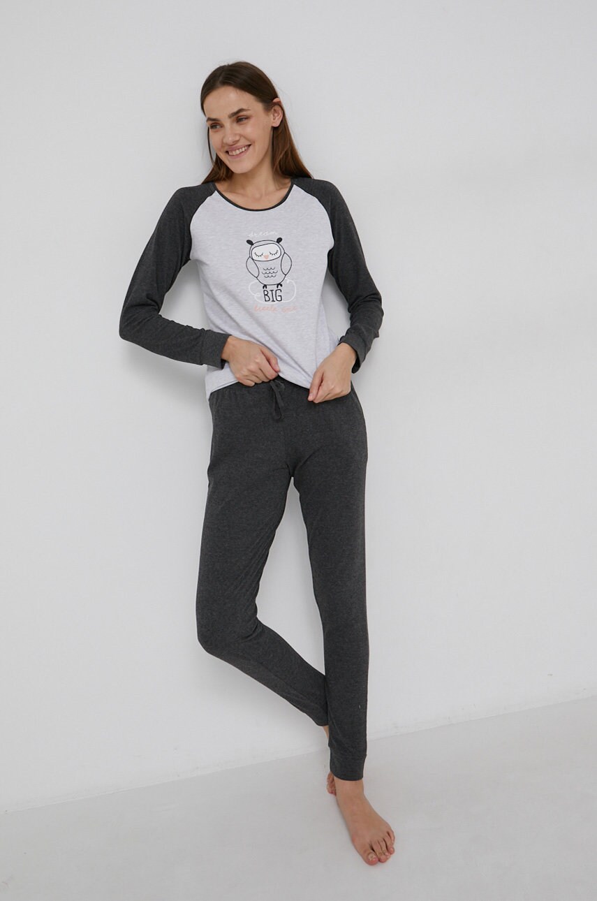 

Пижама Answear Lab дамска в сиво, Сив