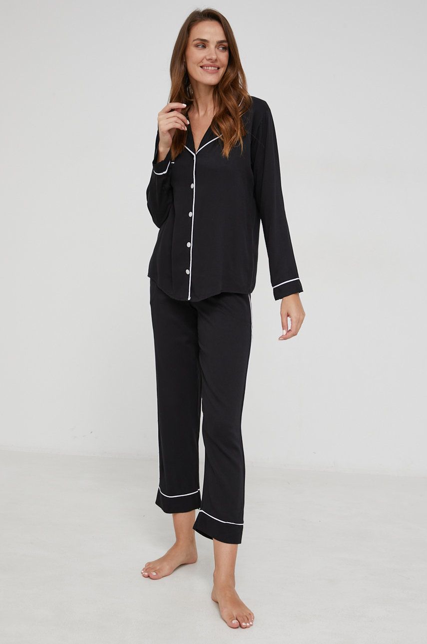 Answear Lab pijama femei, culoarea negru Answear Lab