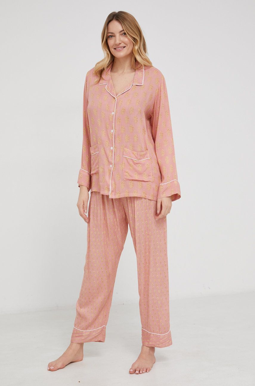 Answear Lab pijama femei, culoarea roz Answear Lab imagine noua lenjerie-femei.ro