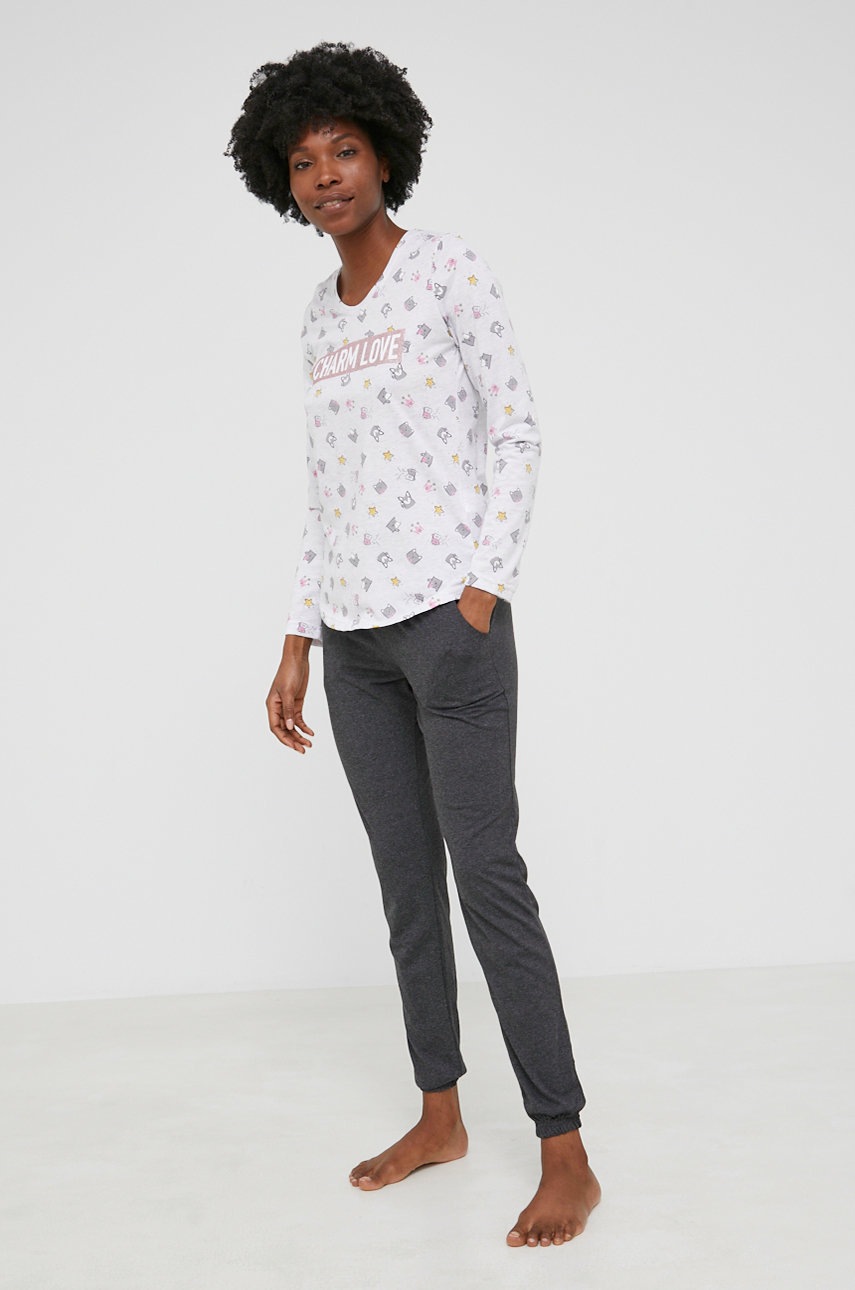 

Пижама Answear Lab дамска в сиво, Сив