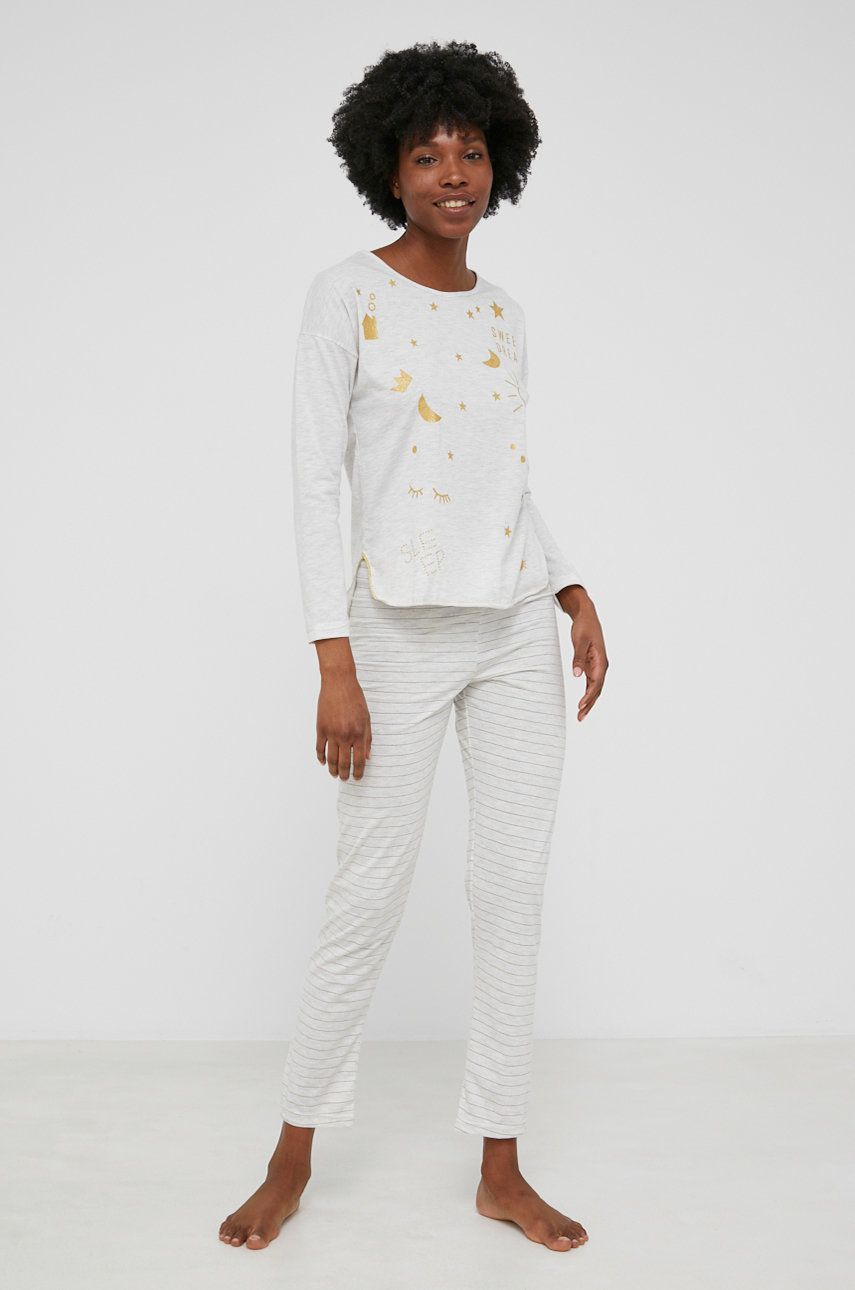 Answear Lab pijama femei, culoarea alb Answear Lab imagine 2022 13clothing.ro