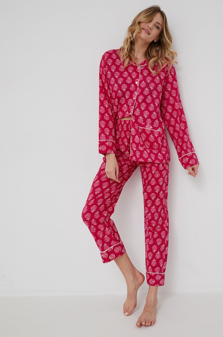 Answear Lab pijamale de bumbac culoarea roz, bumbac Answear Lab imagine 2022 13clothing.ro