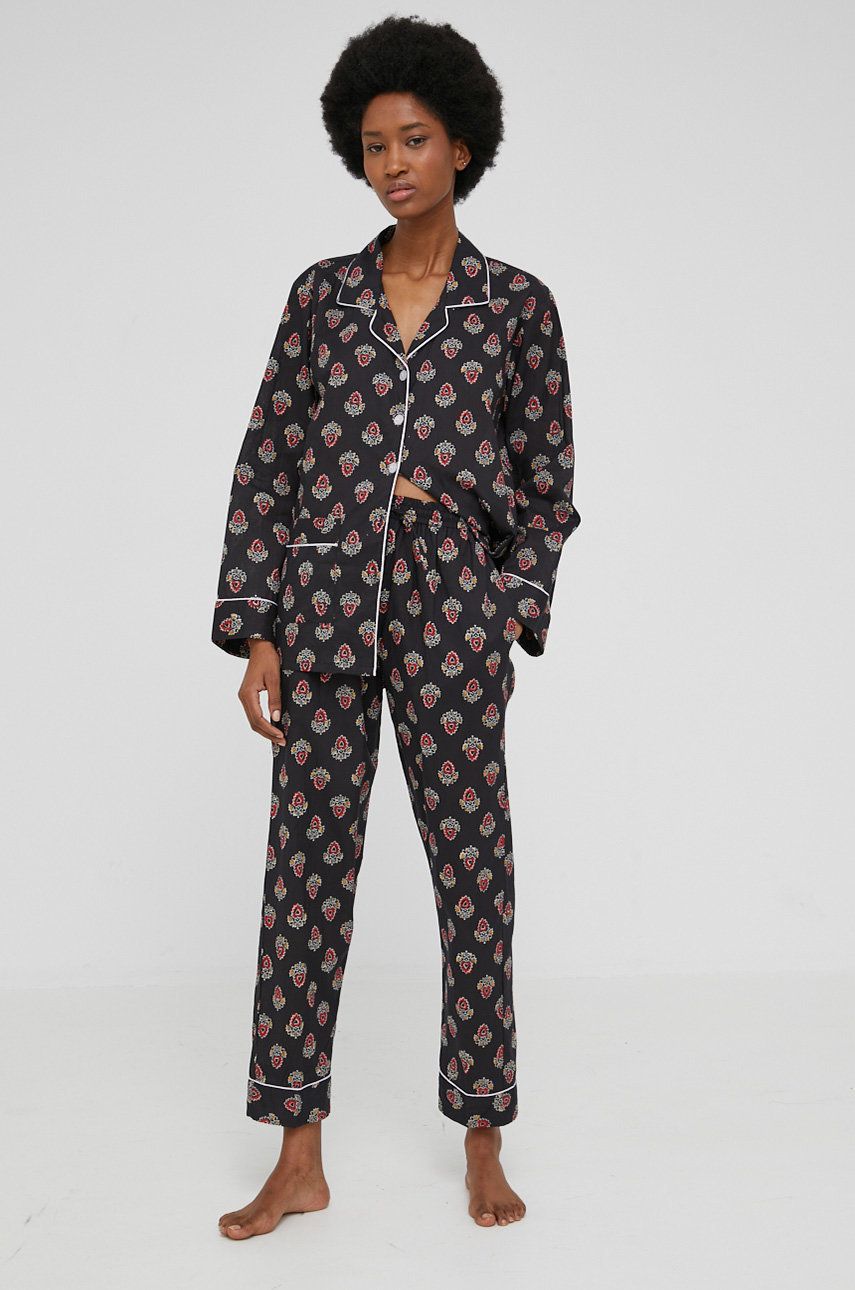 Answear Lab pijamale de bumbac culoarea negru Answear Lab imagine noua