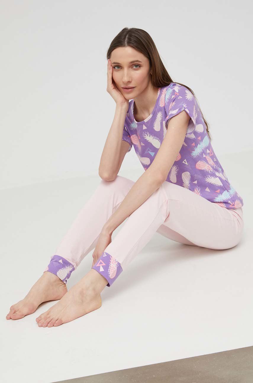 Answear Lab compleu pijama culoarea violet