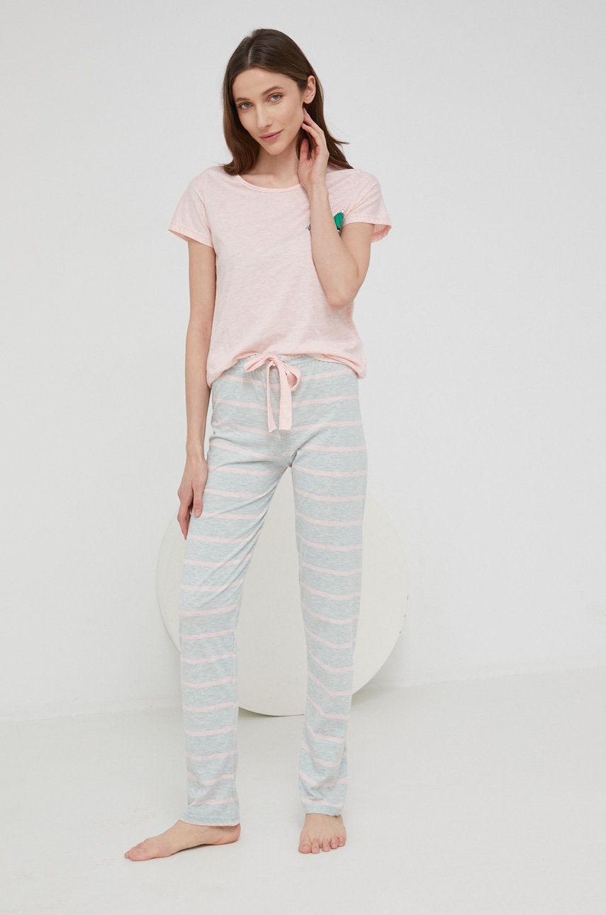 Answear Lab compleu pijama culoarea roz Answear Lab imagine noua 2022