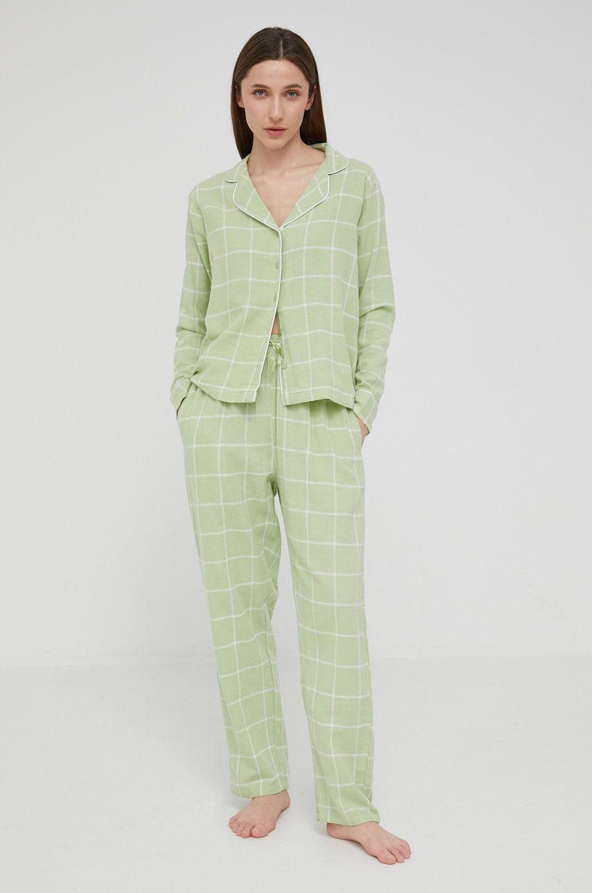 Answear Lab compleu pijama culoarea turcoaz