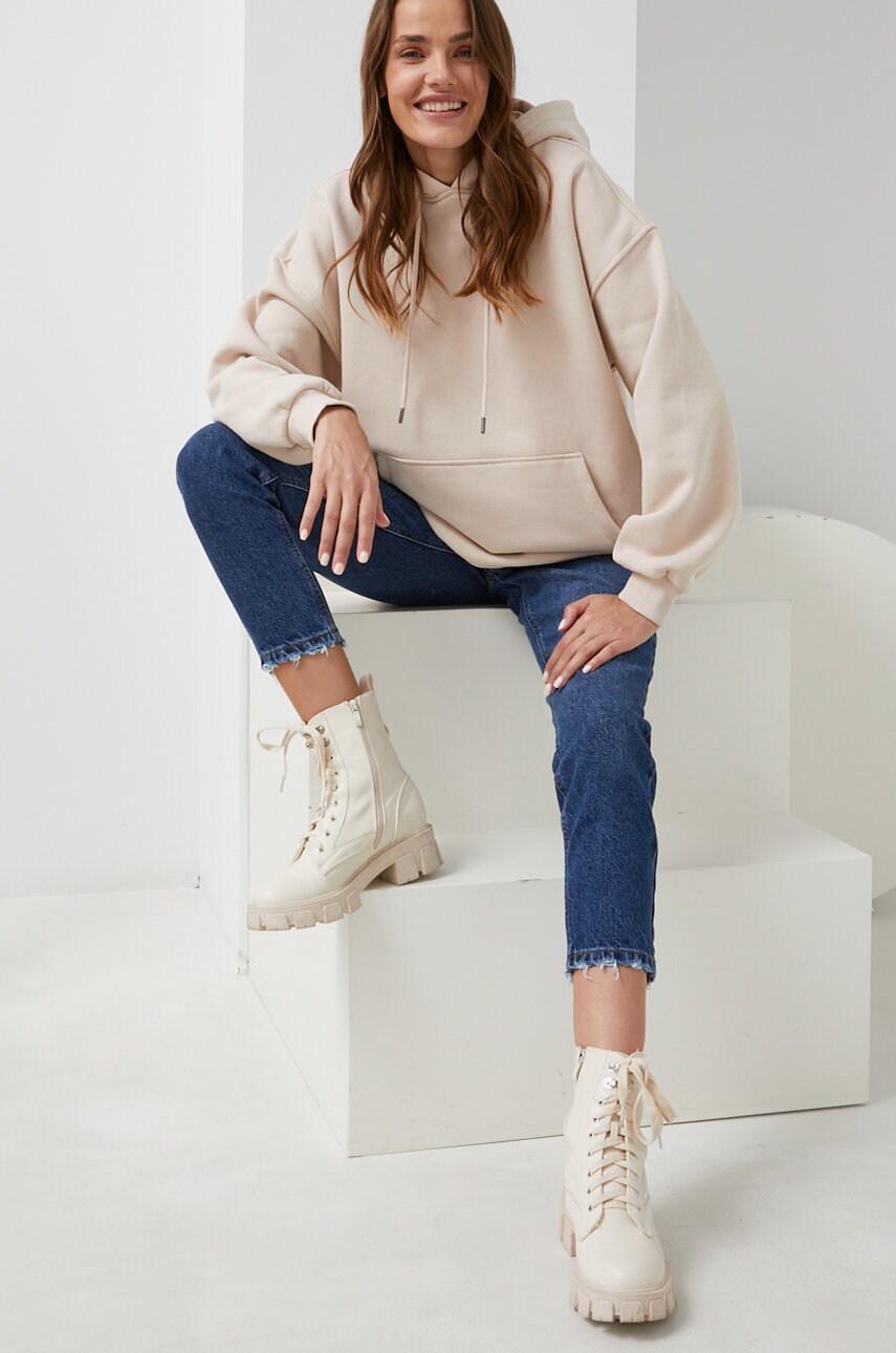 Answear Lab bluza femei, culoarea bej, neted Answear Lab