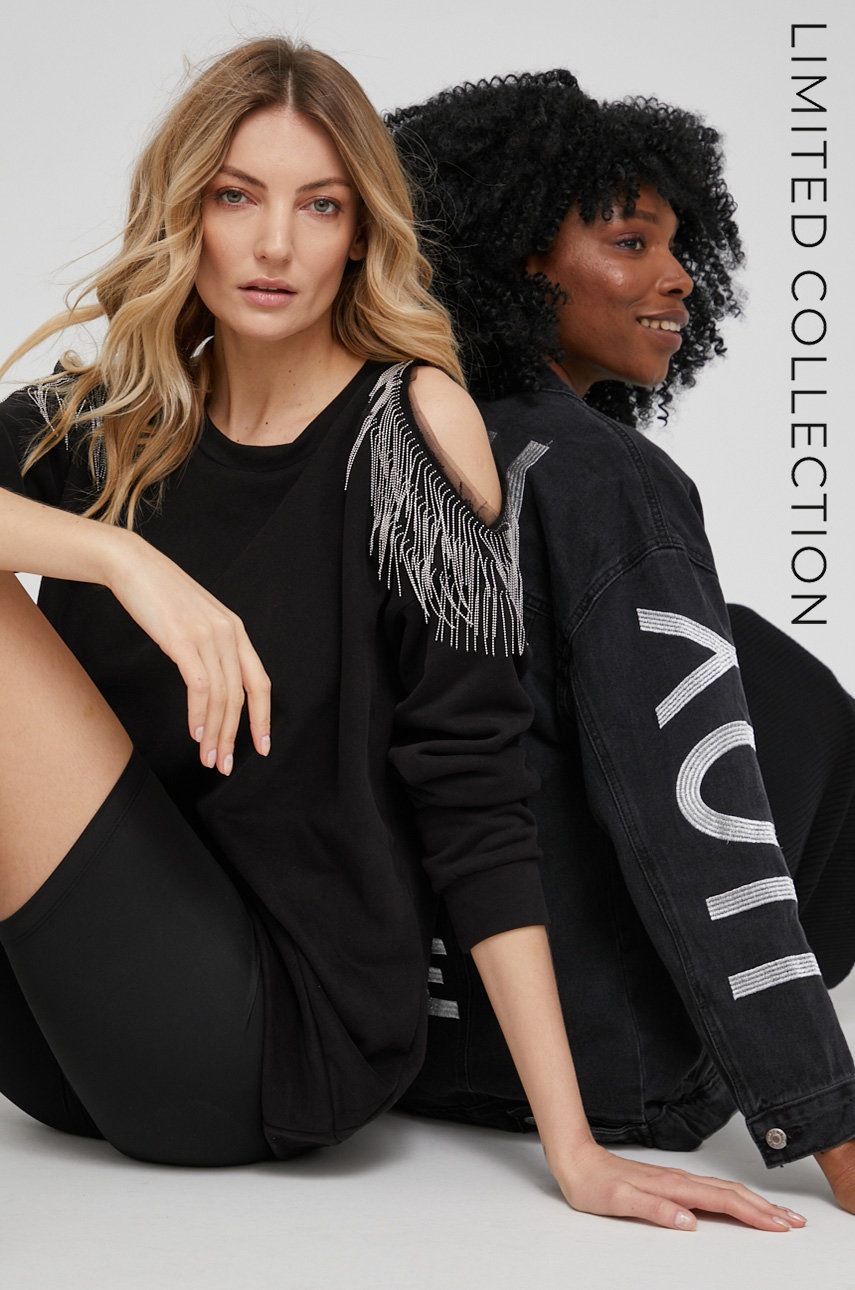 

Суичър Answear Lab Answear.lab X лимитирана колекция No Shame дамски в черно с апликация, Черен