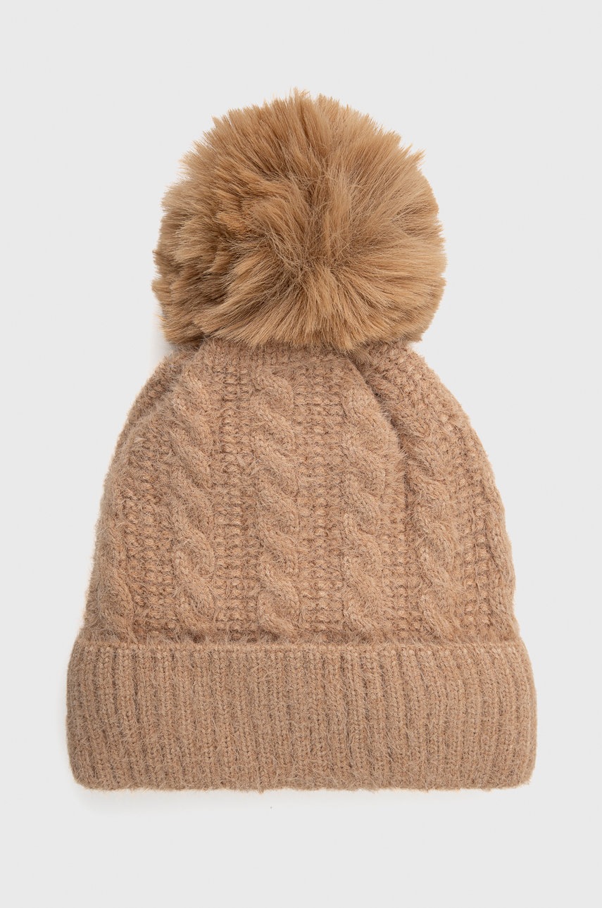 

Шапка с вълна Answear Lab в бежово от плътен трикотаж, Бежов