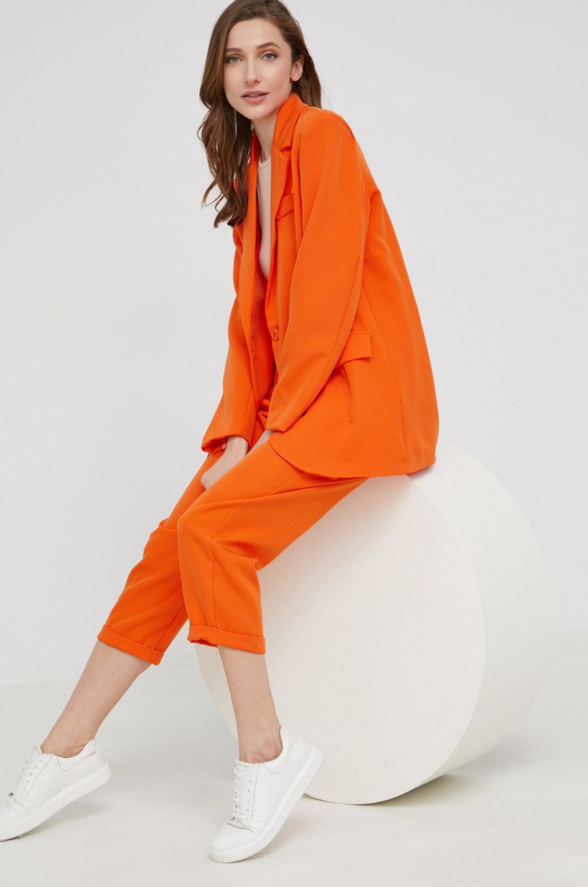 Answear Lab compleu jacheta si pantaloni femei culoarea portocaliu