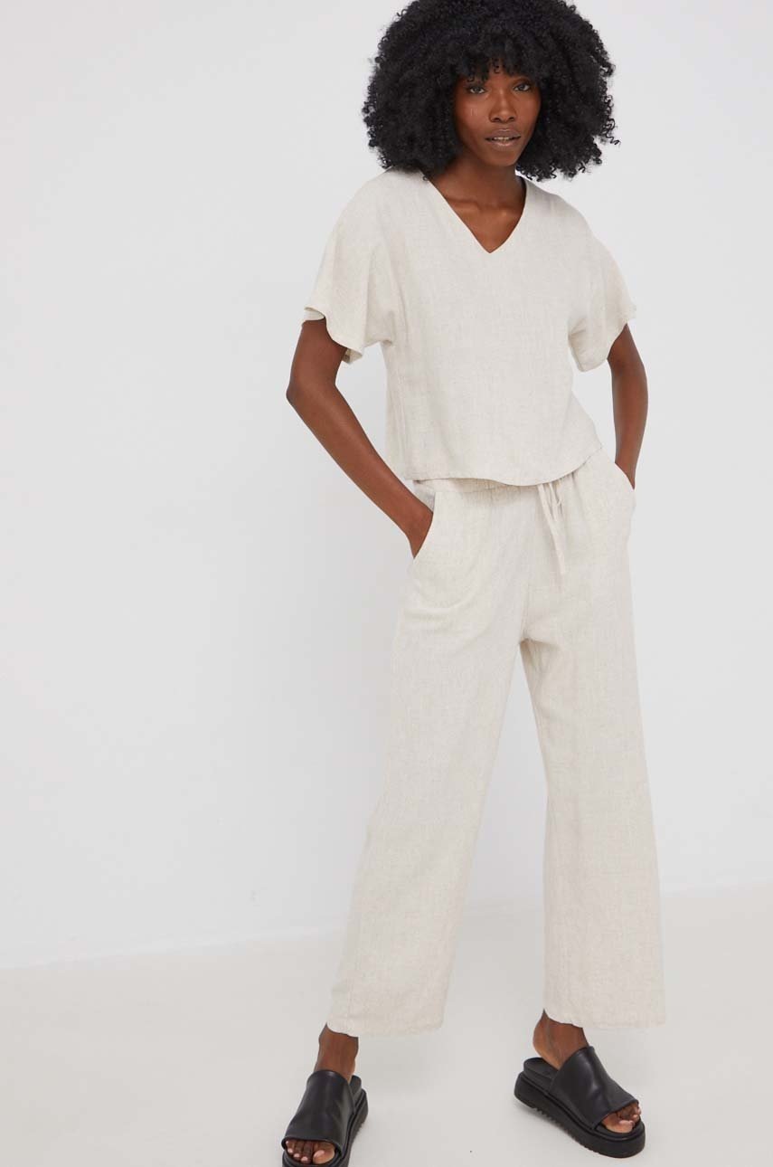 

Комплект с лен Answear Lab в бежово, Бежов