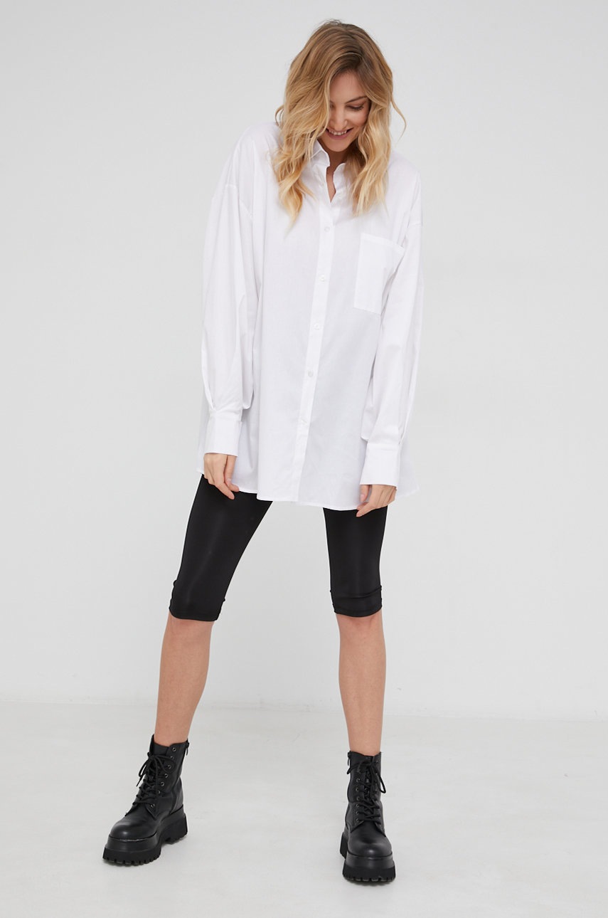 

Хлопковая рубашка Answear Lab женская цвет белый relaxed классический воротник