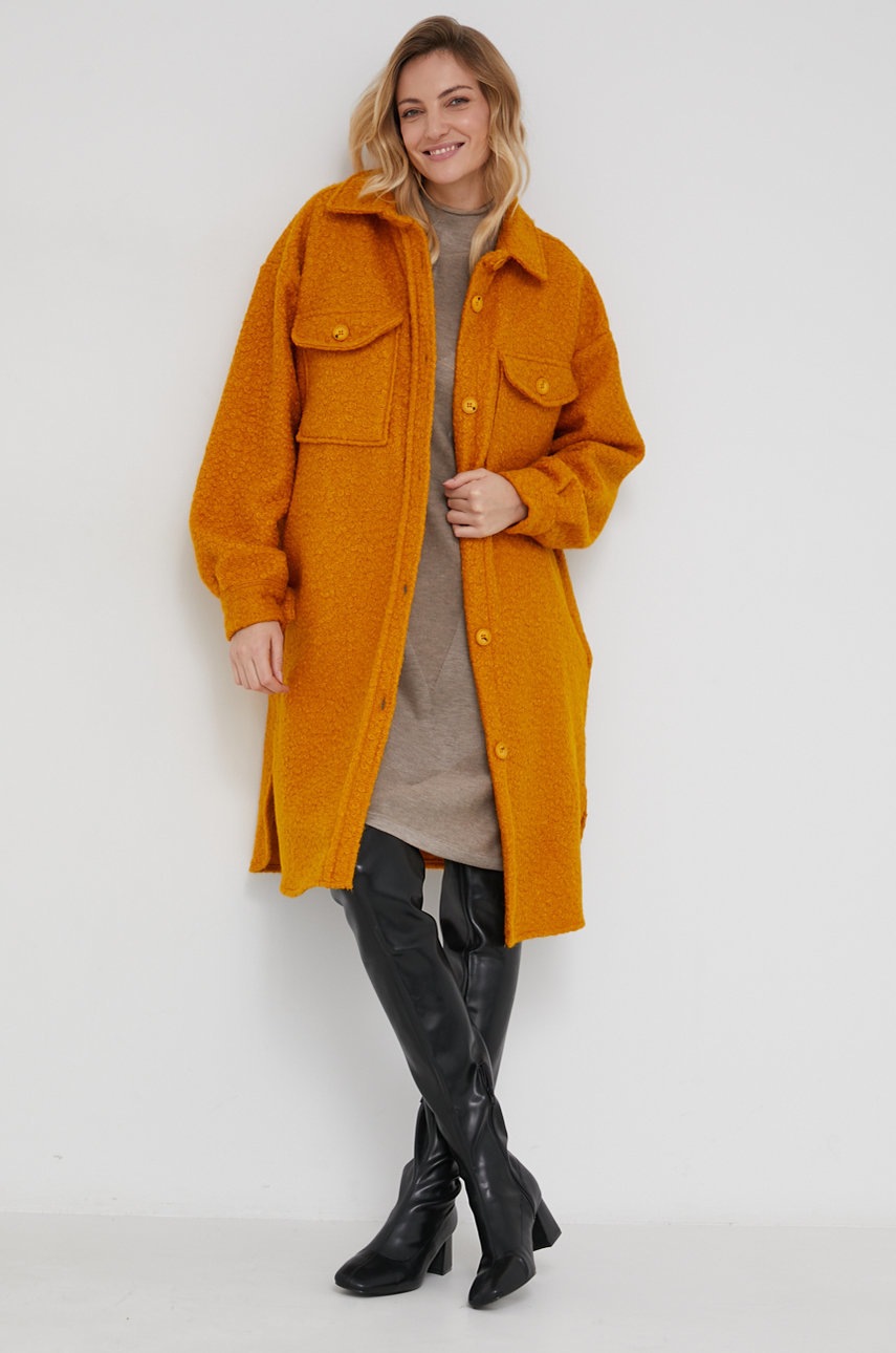 

Пальто з вовною Answear Lab жіноча колір помаранчевий oversize