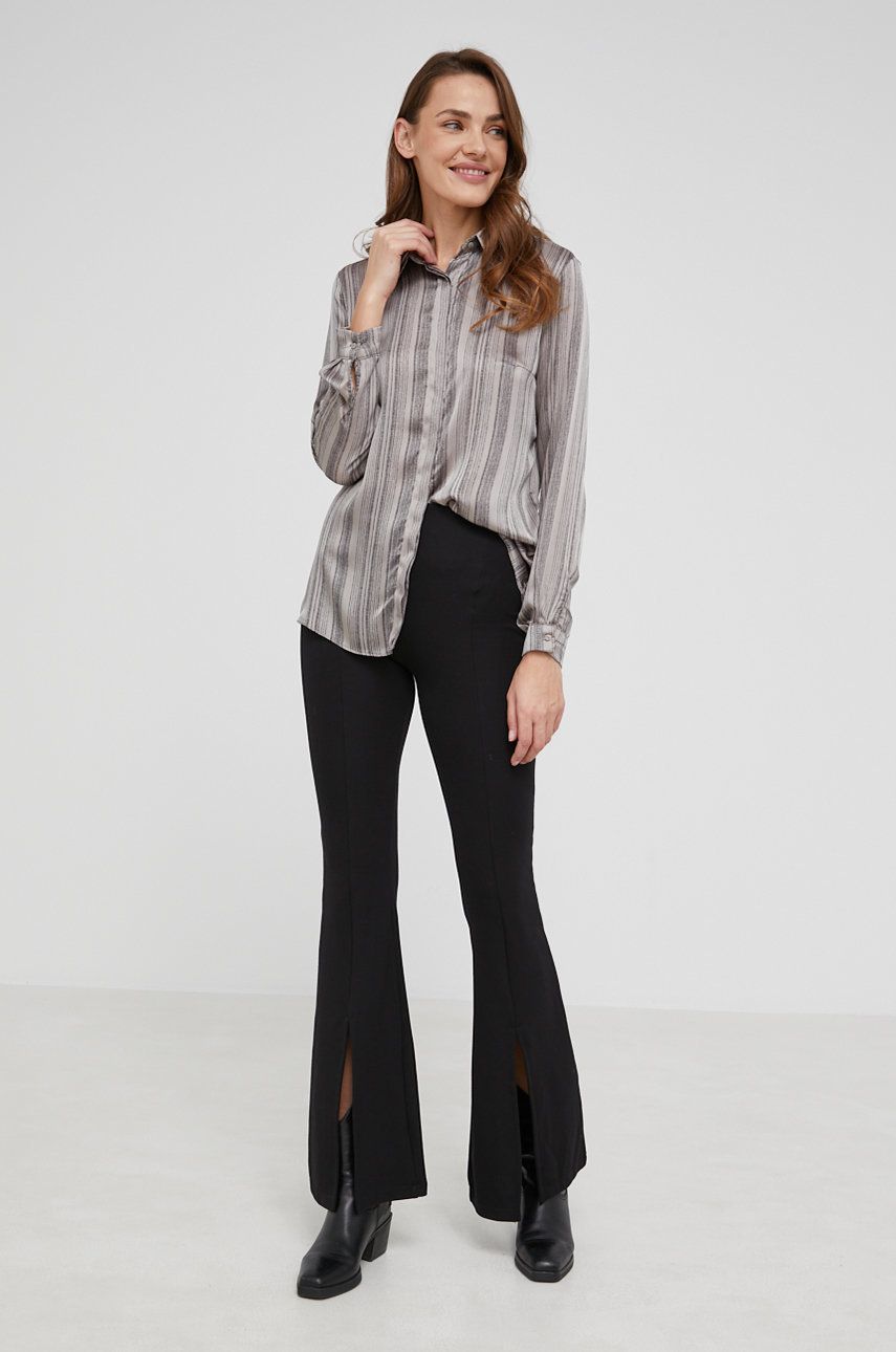 Košile Answear Lab dámská, černá barva, regular, s klasickým límcem - černá -  100% Polyester