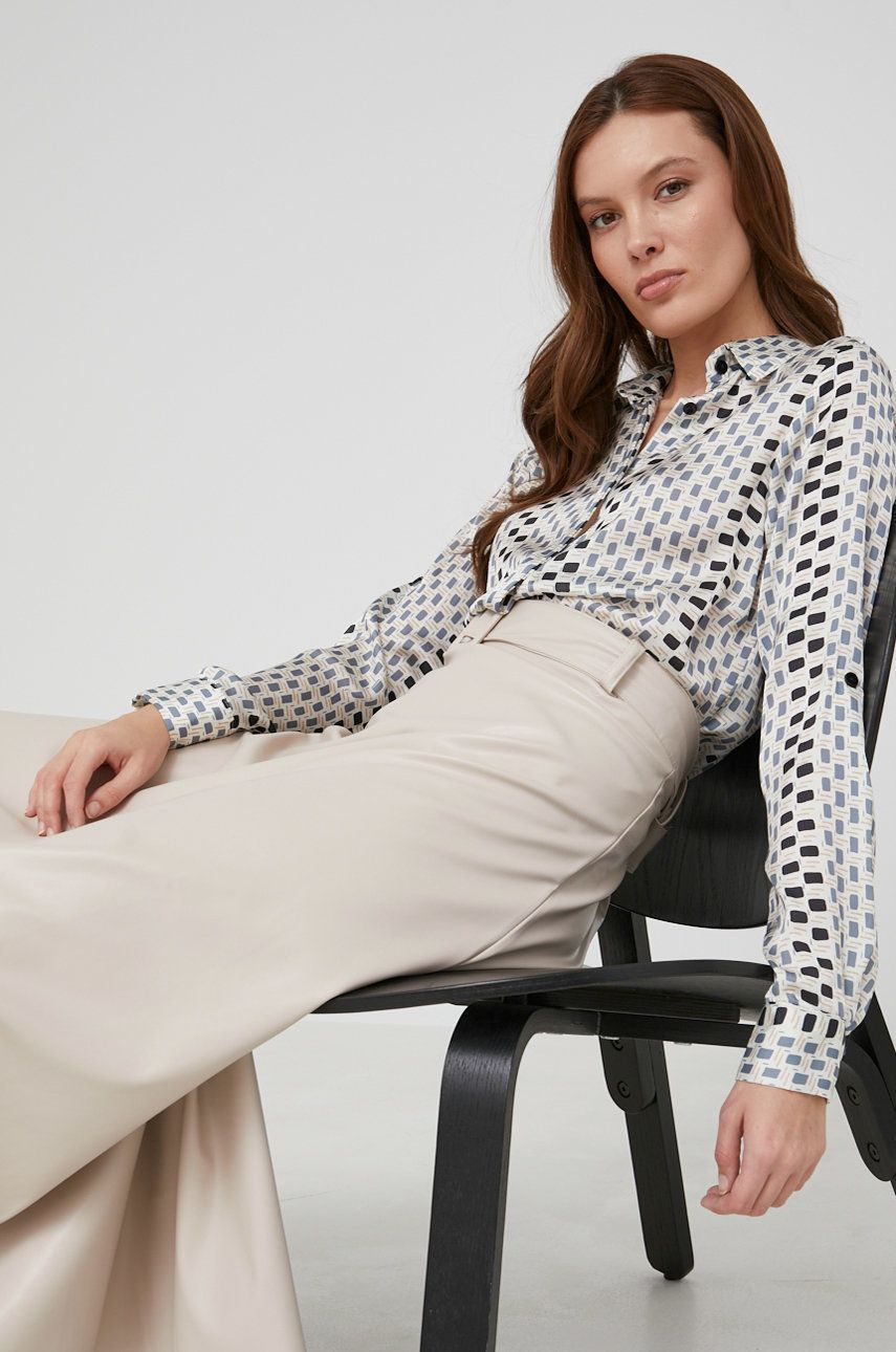 Answear Lab camasa femei, culoarea alb, cu guler clasic, regular Answear Lab imagine 2022 13clothing.ro