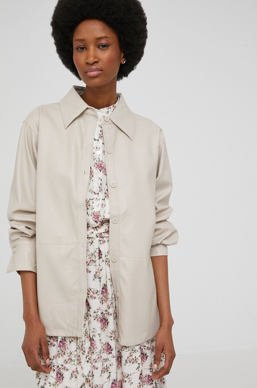 Answear Lab camasa femei, culoarea bej, cu guler clasic, relaxed 2023 ❤️ Pret Super answear imagine noua 2022