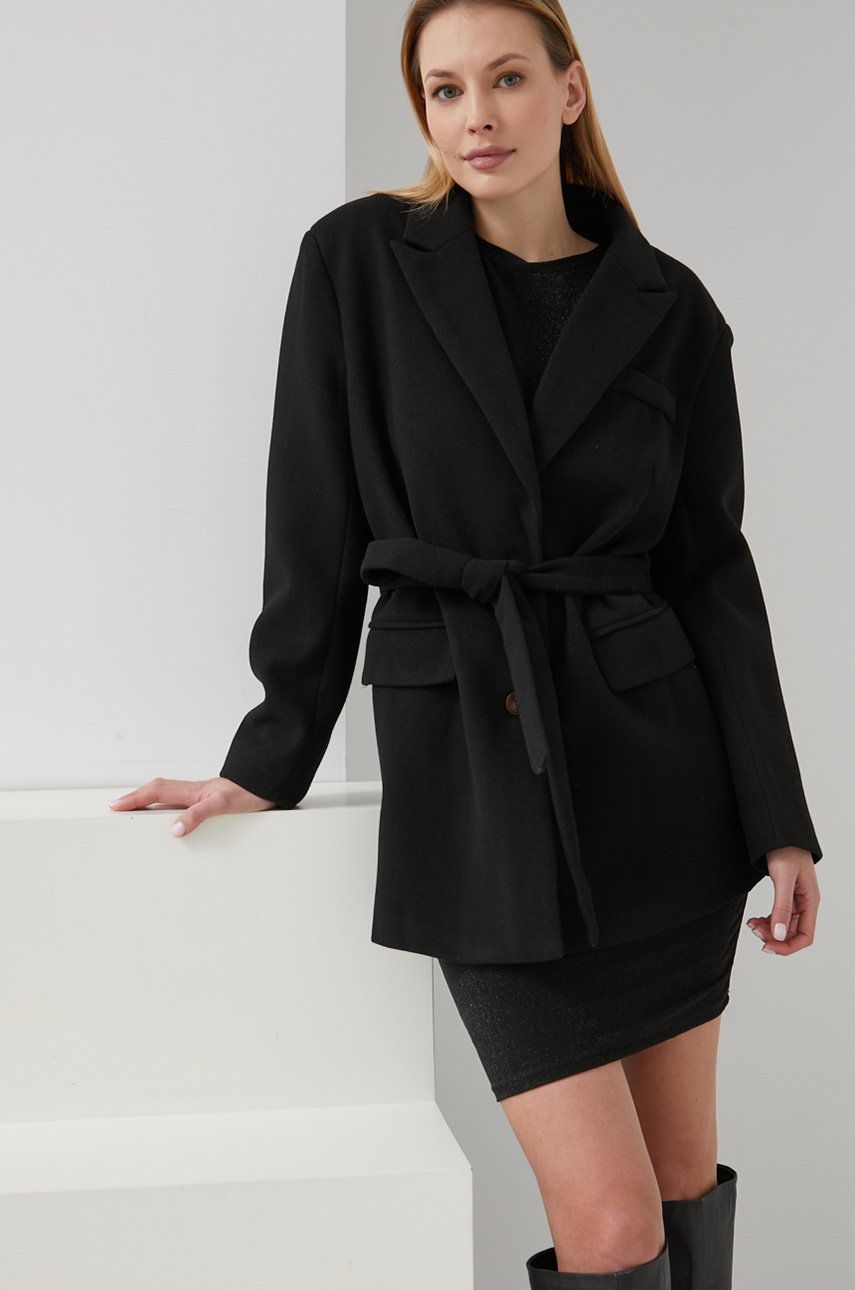 Answear Lab palton femei, culoarea negru, de tranzitie Answear imagine megaplaza.ro