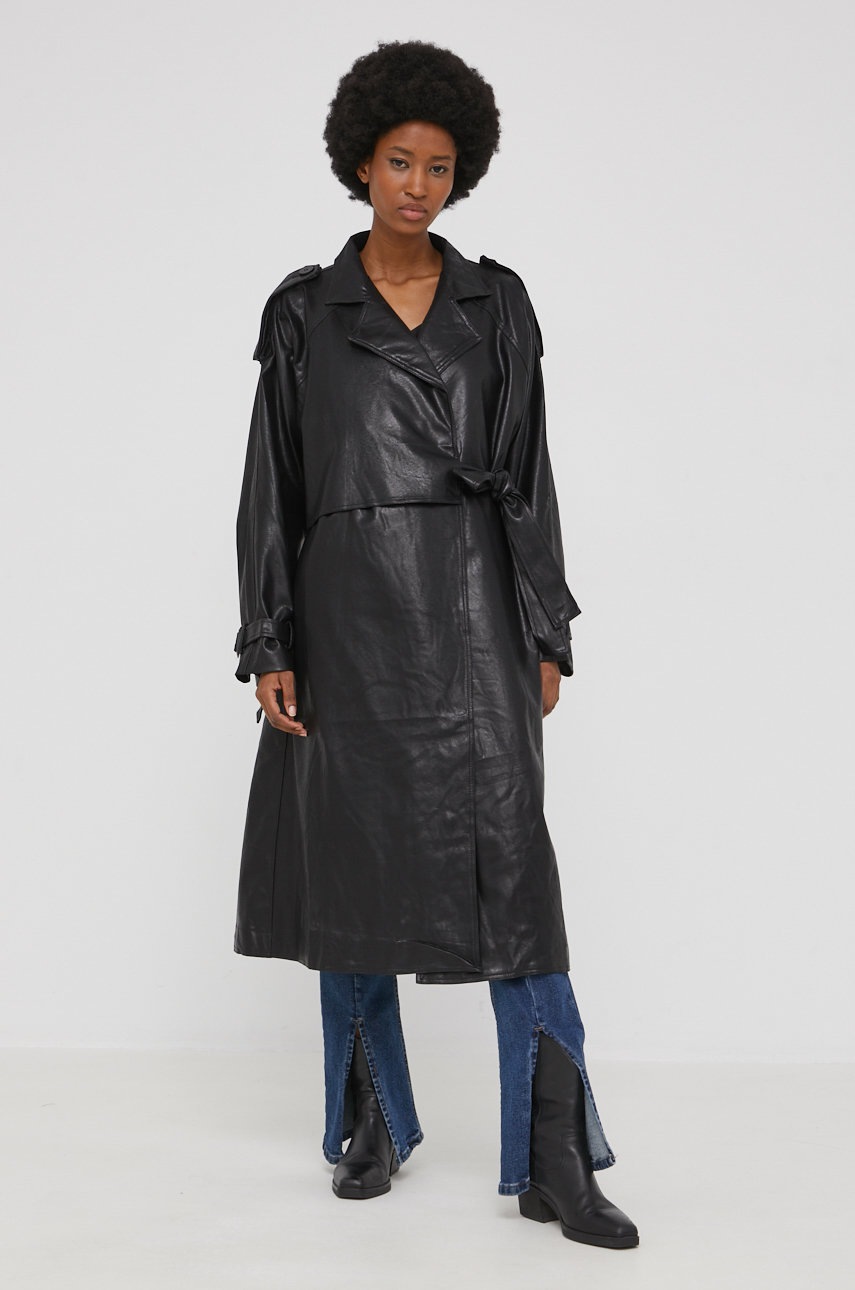 

Пальто Answear Lab жіночий колір чорний перехідний oversize